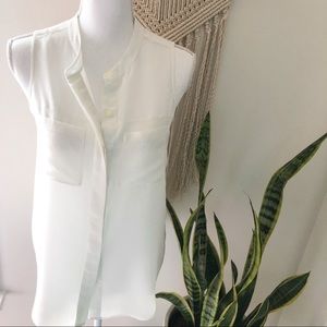 Madewell White Silk Sleeveless Blouse | Boho Chic!